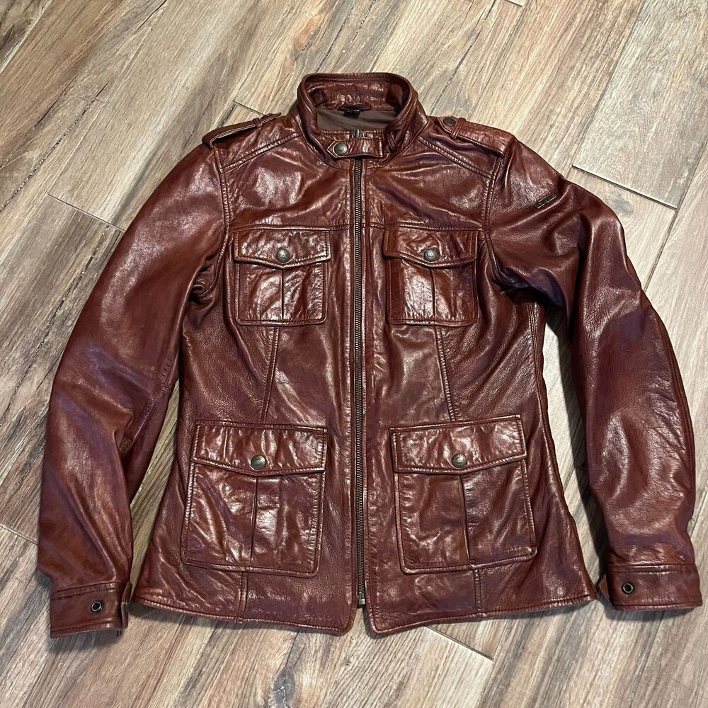 IXS Womens Josy Cafe Racer Armored Leather Riding Jacket Vtg Spirit of 79 EUC